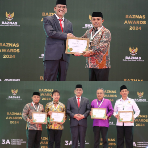 Baznas Kabupaten Rohil Terima Award Sebagai  Pengumpulan Zakat Terbaik Di Indonesia Dari Baznas RI