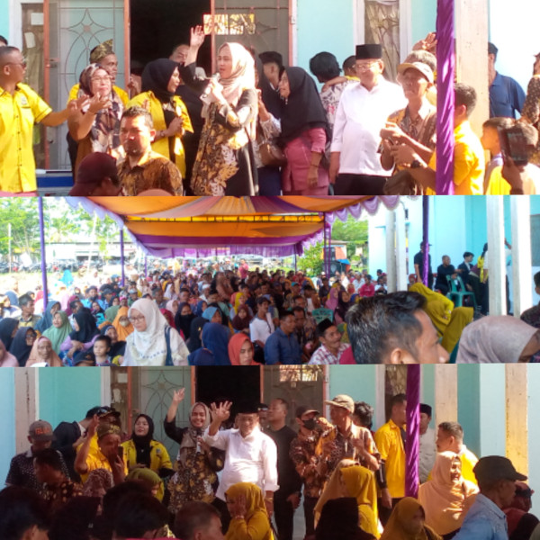 Masyarakat Antusias Menyambut Kedatangan Caleg DPR RI Dr Hj Karmila Sari Dari Partai Golkar