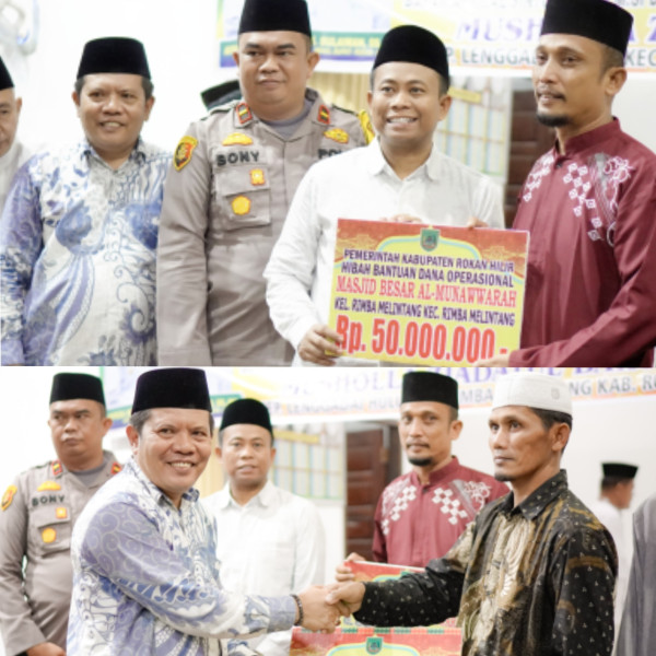 Wabup H. Sulaiman Serahkan Bantuan Operasional Untuk Masjid dan Mushola di Kecamatan Rimba Melintang