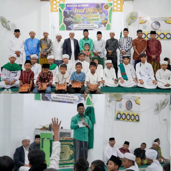 Wakil Bupati Rohil Hadiri Acara Memperingati Isra' Mi'raj Nabi Muhammad SAW di Musholla AL-Falah Kecamatan Bangko