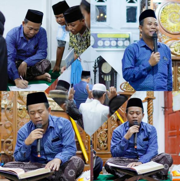 Wakil Bupati Rohil H Sulaiman Tausyiah Agama Sekaligus Bertindak Sebagai Imam Sholat tarawih malam ke-10 Ramadhan Di Masjid Jami